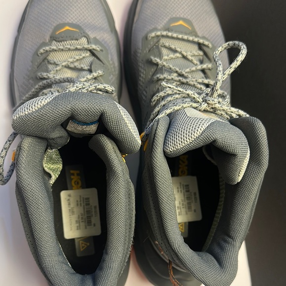 Hoka Gray and Orange Athletic Shoes High Tops - Picture 7 of 8